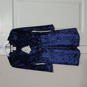 NWT Dream Girl Blue Velvet Christmas Dress Size 4T